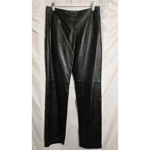 Hugo Buscati Collection Genuine Leather Pants Women's Size 6 Black Rock-n-Roll